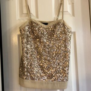 🫒🍸American Eagle sequined gold shirt small